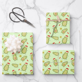 Hoja De Papel De Regalo Aguacates y Navidad