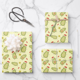 Hoja De Papel De Regalo Aguacates y Navidad