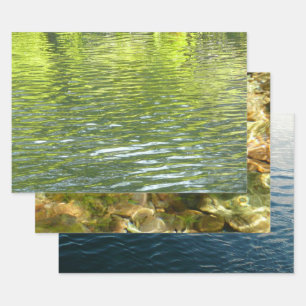 Hoja De Papel De Regalo Aguas de roble creek amarillo y verde foto natural