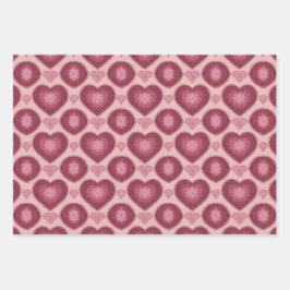 Hoja De Papel De Regalo AI Art Burgundy Hearts Pink Wrapping Paper