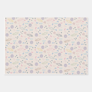 Hoja De Papel De Regalo Ajuste de regalo con tema espacial para ocasiones