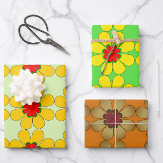Hoja De Papel De Regalo Ajuste de regalo - Daisises estilizados