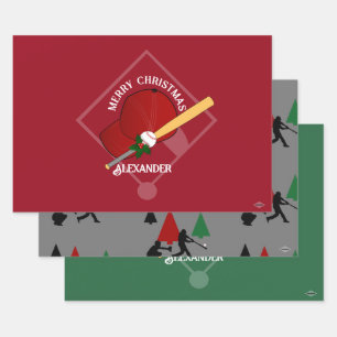 Hoja De Papel De Regalo Ajuste de regalo de béisbol HAMbyWG
