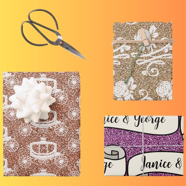 Hoja De Papel De Regalo Ajuste de regalo de boda personalizado (Wedding paper)