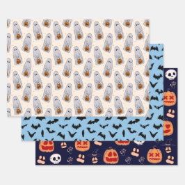 Hoja De Papel De Regalo Ajuste de regalo de Halloween (conjunto de 3)