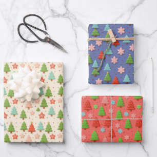 Hoja De Papel De Regalo Ajuste de regalo de hoja azul blanca roja para Nav