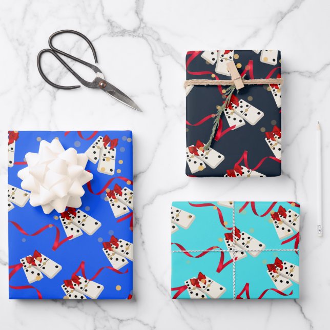 Hoja De Papel De Regalo Ajuste de regalo - Dominos (Anverso)