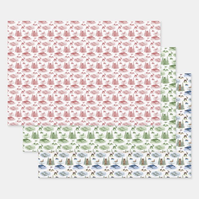 Hoja De Papel De Regalo Alaska Toile Wrapping Paper  (Set)