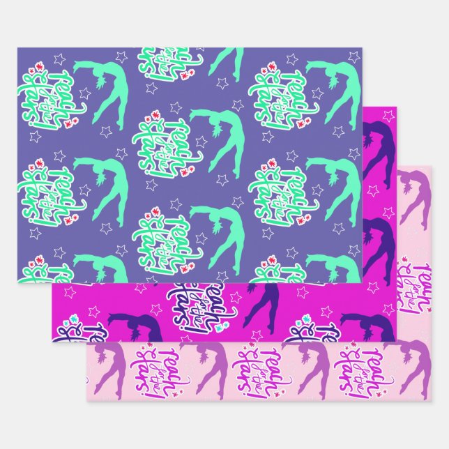 Hoja De Papel De Regalo Alcance de la gimnasia artística tambaleante (Set)