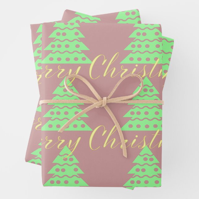 Hoja De Papel De Regalo alegre árbol de Navidad (In situ)