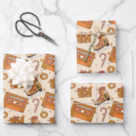 Hoja De Papel De Regalo Alegría Navideña Retro Superfloral