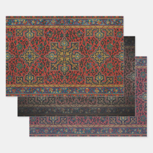 Hoja De Papel De Regalo Alfombra Persa Clásica Rojo Azul