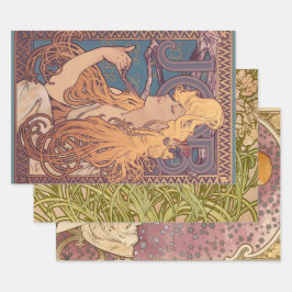 Hoja De Papel De Regalo Alfonse Mucha Job Art Nouveau