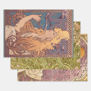 Hoja De Papel De Regalo Alfonse Mucha Job Art Nouveau