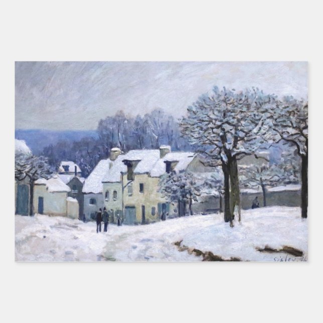 Hoja De Papel De Regalo Alfred Sisley - Colocar a Chenil en Marly, efecto  (Anverso)