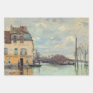 Hoja De Papel De Regalo Alfred Sisley - Inundación en Port-Marly 1872