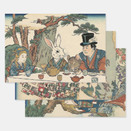 Hoja De Papel De Regalo Alice Lost in Japan | Ukiyo-e