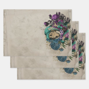 Hoja De Papel De Regalo Alicia con el odio hacia los turquesas y los hombr