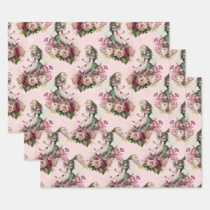 Hoja De Papel De Regalo Alicia en el País de las Maravillas Vintage Flora