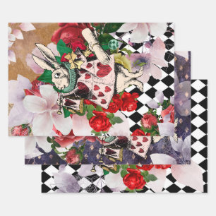 Hoja De Papel De Regalo Alicia vintage en el conejo blanco de las maravill