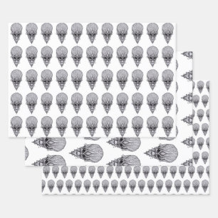 Hoja De Papel De Regalo Alien Face , reconstrucción facial de cráneo afric