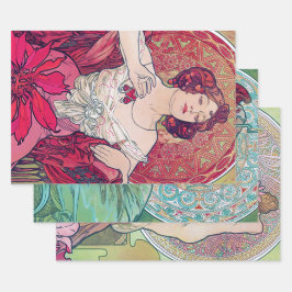 Hoja De Papel De Regalo Alphonse Mucha, Joyas