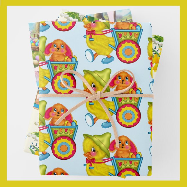 Hoja De Papel De Regalo Alumnos de pascua de chicles conejitos de Daffodil (Subido por el creador)