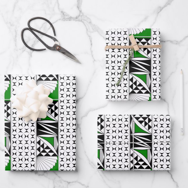 Hoja De Papel De Regalo Amanecer del sudoeste en verde (Anverso)