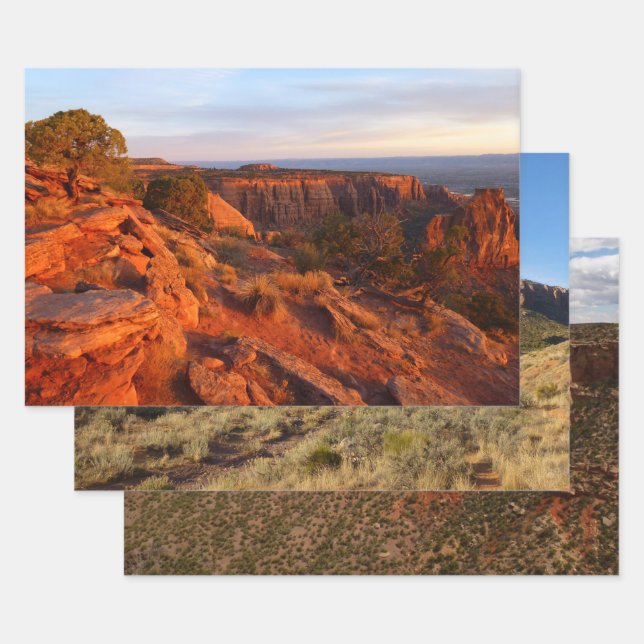 Hoja De Papel De Regalo Amanecer en el sendero Grand View en el Monumento  (Set)