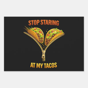 Hoja De Papel De Regalo Amante de Tacos Divertidos Deja de Mirar