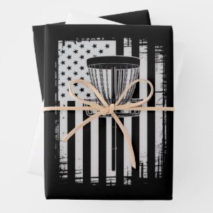 Hoja De Papel De Regalo Amante del deporte de golf con disco bandera de EE