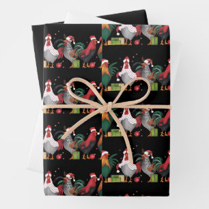 Hoja De Papel De Regalo Amante del pollo de Navidad divertido día festivo