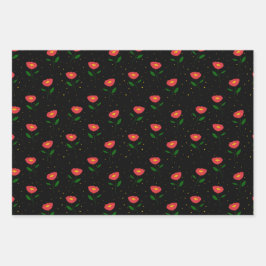 Hoja De Papel De Regalo Amapolas Rojas