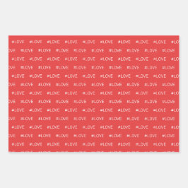 Hoja De Papel De Regalo Amar el blanco rojo negro