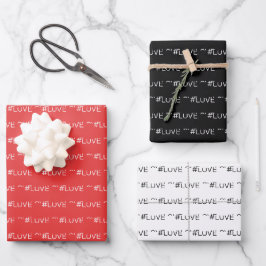 Hoja De Papel De Regalo Amar el blanco rojo negro