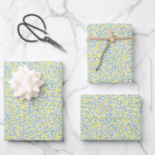 Hoja De Papel De Regalo Amarillo, Azul y Verde Abstracto