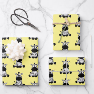 Hoja De Papel De Regalo Amarillo cebra goofy