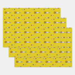 Hoja De Papel De Regalo Amarillo del carpintero de Saw Handyman