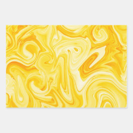Hoja De Papel De Regalo Amarillo Verde Azul Pintura Arte Remolinos Colorid