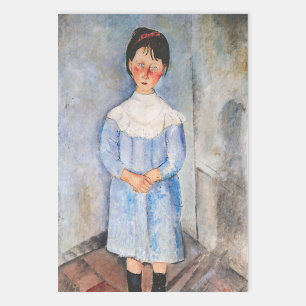 Hoja De Papel De Regalo Amedeo Modigliani - Niña pequeña de azul