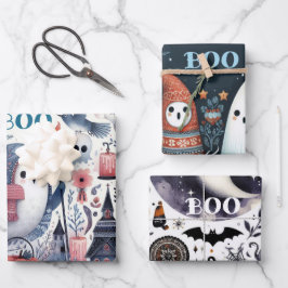 Hoja De Papel De Regalo Amigable fantasma Halloween Boo Decoupage Shabby C