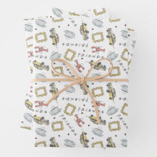 Hoja De Papel De Regalo AMIGOS™ Patrón de acuarela de Perk Central
