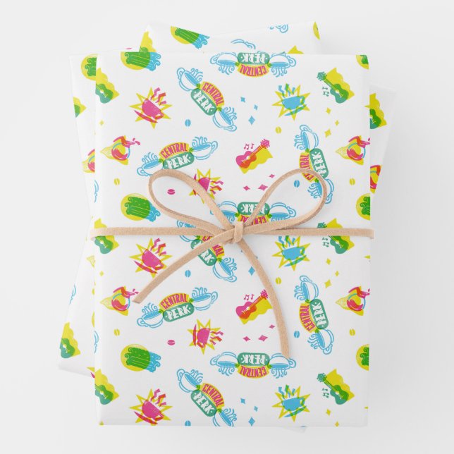 Hoja De Papel De Regalo AMIGOS™ | Patrón de Neón de Perk Central (In situ)