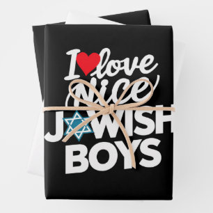 Hoja De Papel De Regalo Amo a los chicos judíos agradables Judíos Hebreos