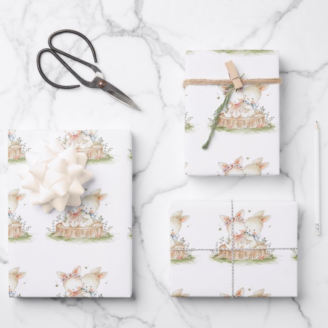 Hoja De Papel De Regalo Amo conejito de San Valentín (Anverso)