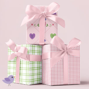 Hoja De Papel De Regalo Amor Aves Corazones