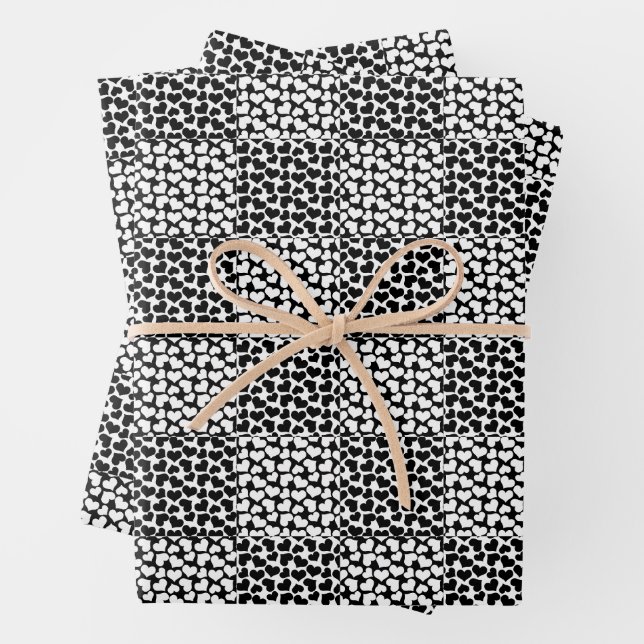 Hoja De Papel De Regalo Amor controlado en blanco y negro (In situ)