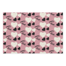 Amor Corazón de San Valentín floral negro y rosa