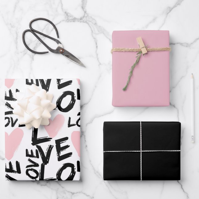 Hoja De Papel De Regalo Amor Moderno (Anverso)