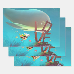 Hoja De Papel De Regalo Amor submarino